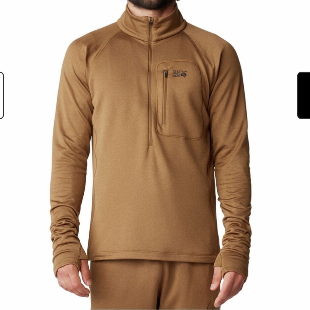 NWT Mountain Hardwear Glacial Tan 1/2 Zip Pullover Size XXL